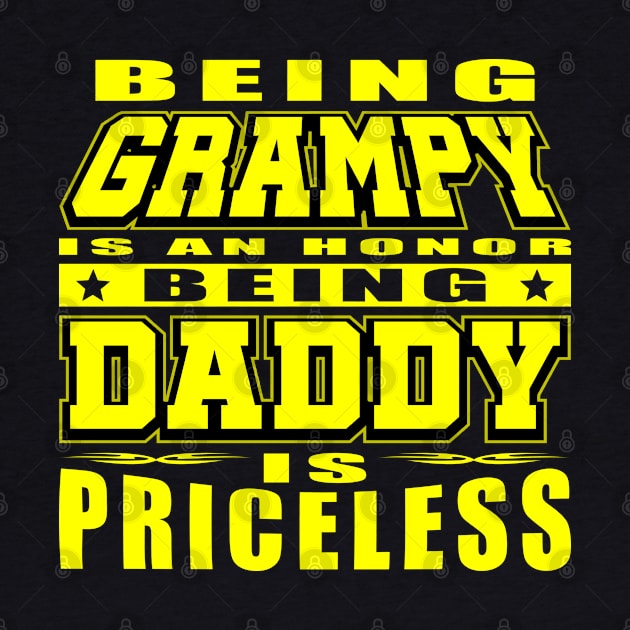 Being Daddy Is Priceless Cool Yellow Typography by JaussZ